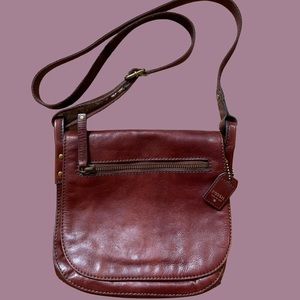 Vintage Fossil Leather Flap Shoulder Bag